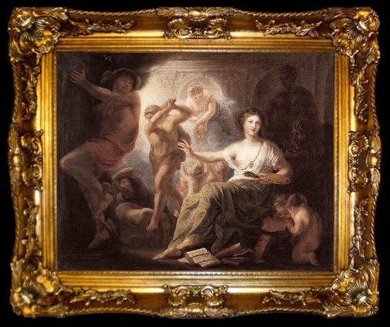 framed  LENS, Andries Cornelis Hercules Protects Painting from Ignorance and Envy s, ta009-2